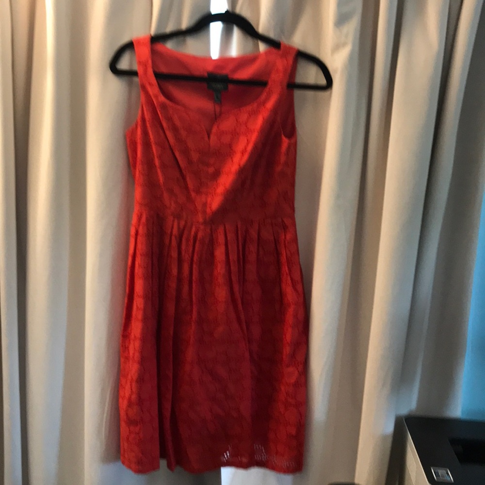 Adrianna Papell size 4P bright orange/red dress.